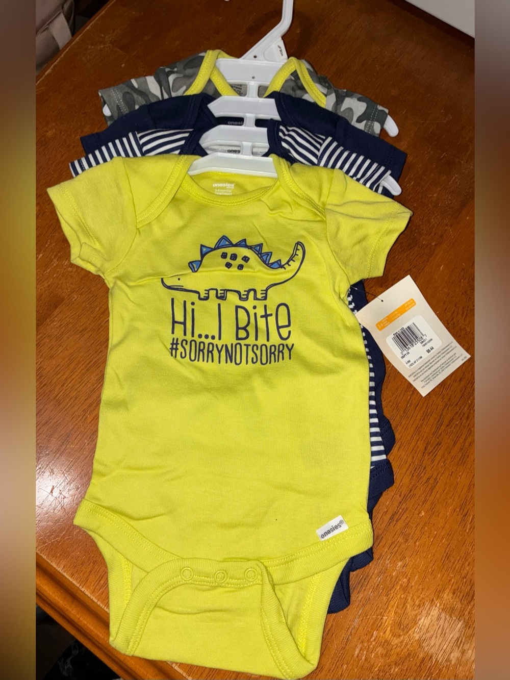Gerber Yellow Dino Graphic Short-Sleeve Bodysuit
